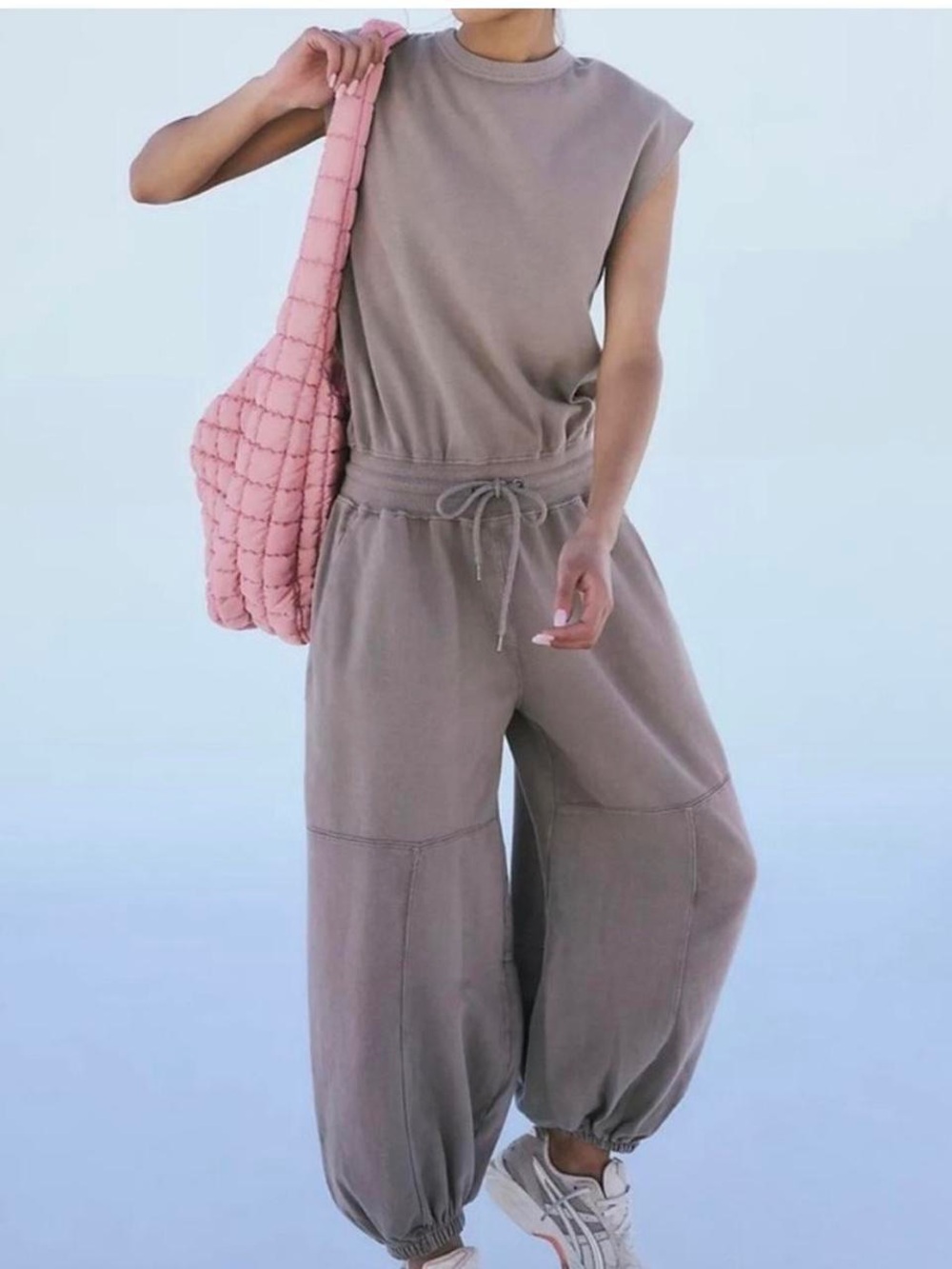 Free People Sleeveless Wide-Leg Drawstring Jumpsuit